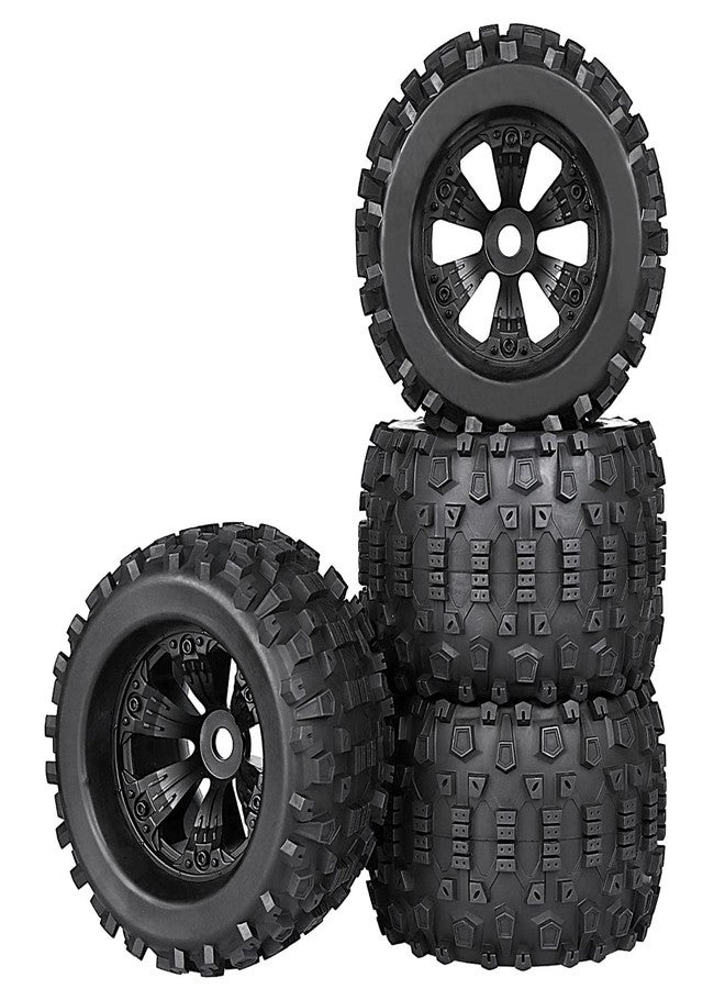 Aimrock 17mm Hex 3.8 RC Wheels and Tires Pre-glued Combo for 1/10 Traxxas Maxx Tmaxx E-Revo Revo 3.3 1/8 Arrma Kraton Outcast Notorious 6S Redcat RC Monster Truck Off-Road Car, Set of 4 - Image 1